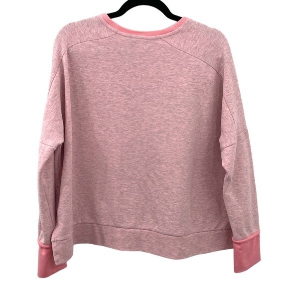 Adidas Pink Heathered Crewneck Sweatshirt with Thumbholes Size MEDIUM - Picture 2 of 9